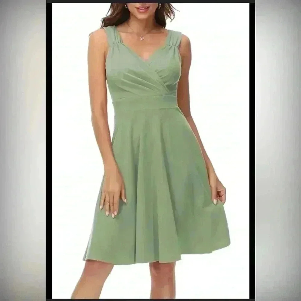 GRACE KARIN Women's Sleeveless Wrap V-Neck A-line Bridesmaid Cocktail Party Dres